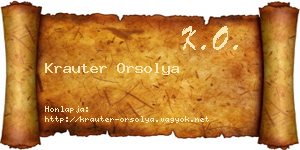 Krauter Orsolya névjegykártya